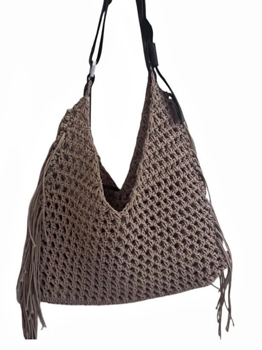 AllSaints Crochet Hobo Bag in Brown